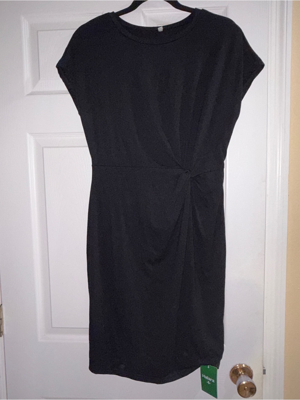 HALARA Black Twist-Knot Sheath Dress
